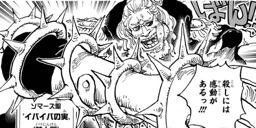 Saint Shepherd Sommers uses the Thorn-Thorn Fruit to cover his arm in thorns in the One PIece manga.