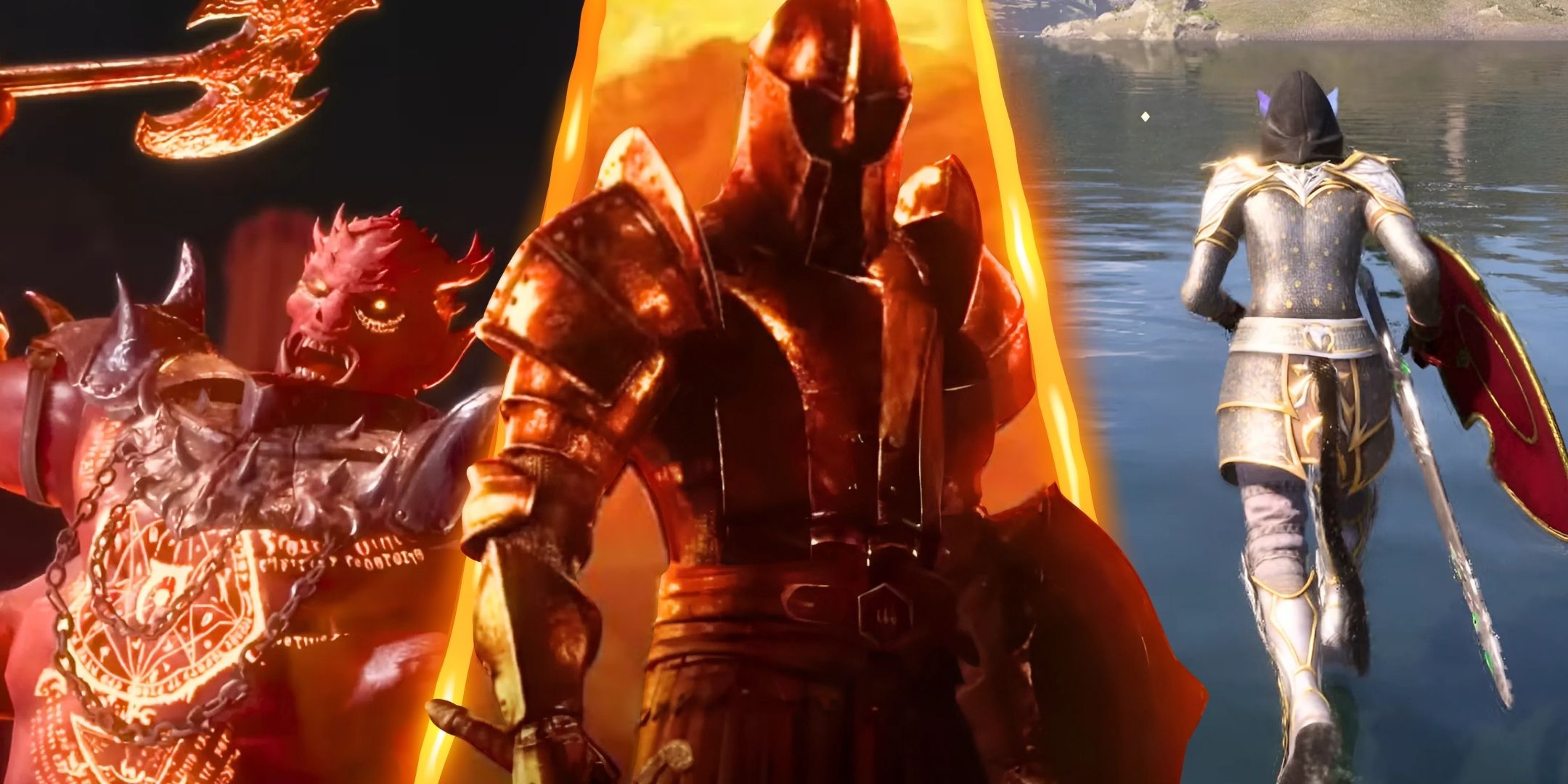 A split image of Modded gameplay from Elder Scrolls IV: Oblivion Remastered