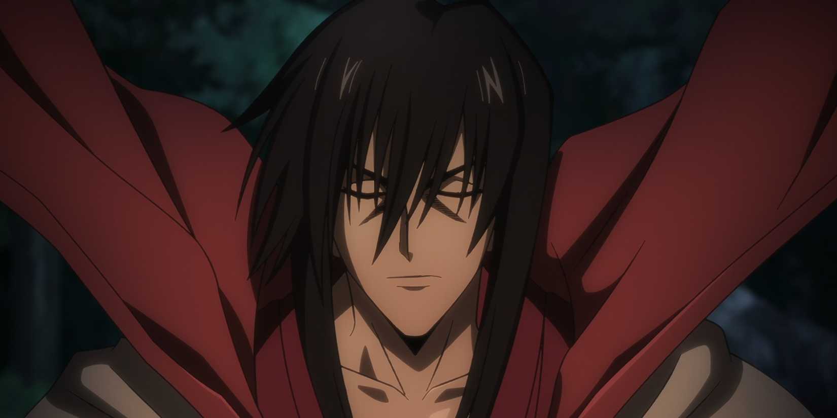 Rurouni Kenshin's Hiko Seijuuro with his eyes closed, looking completely uninterested