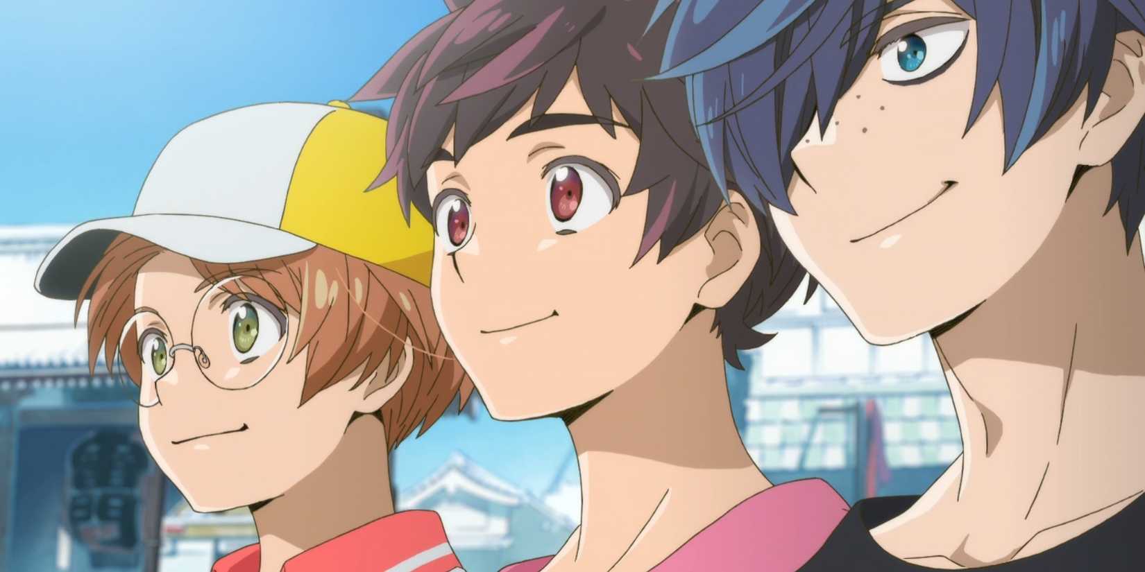 Tooi, Enta, dan Kazuki tersenyum berdampingan di Sarazanmai