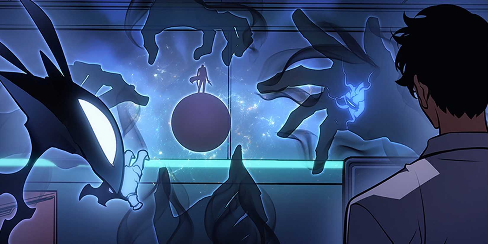 Suho and Beru watch Jinwoo fight the Itarim in Solo Leveling: Ragnarok