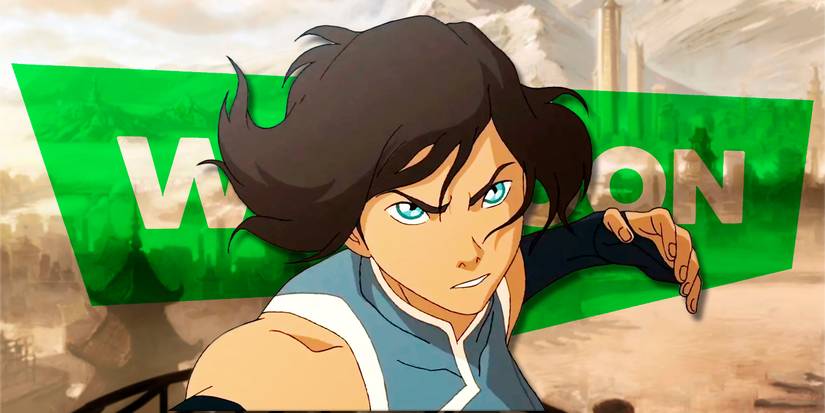 Korra from Avatar: The Last Airbender Legend of Korra and WEBTOON logo