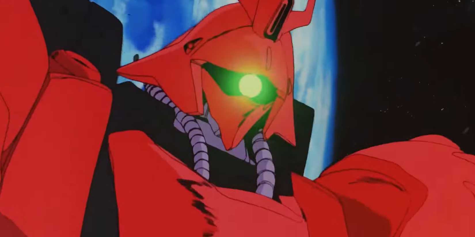 Char Aznable's Sazabi lights up in Mobile Suit Gundam: Char's Counterattack.