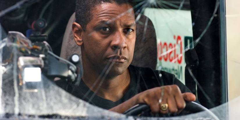 Denzel Washington driving a van in Deja Vu