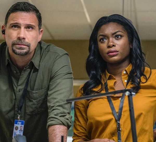 Kristen Chazal with a colleague in FBI