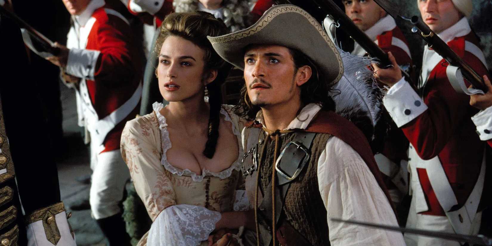 Orlando Bloom and Keira Knightley in Pirates of the Caribbean