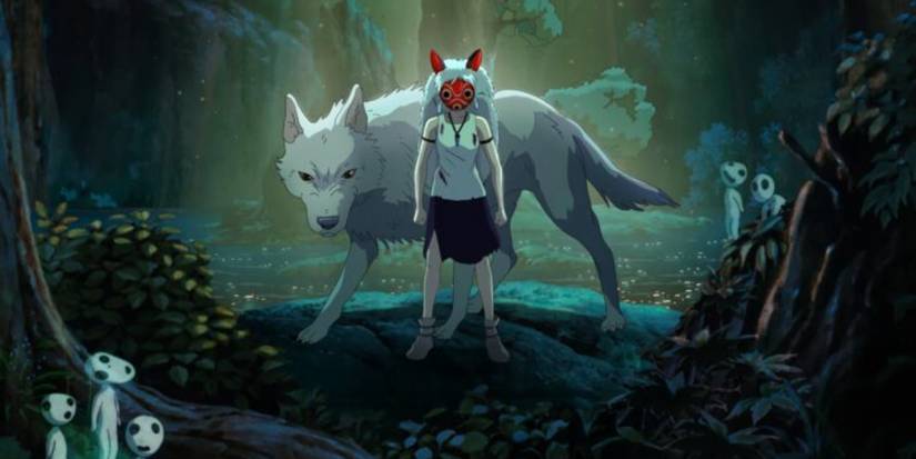 Princess Mononoke with San and Moro standing together
