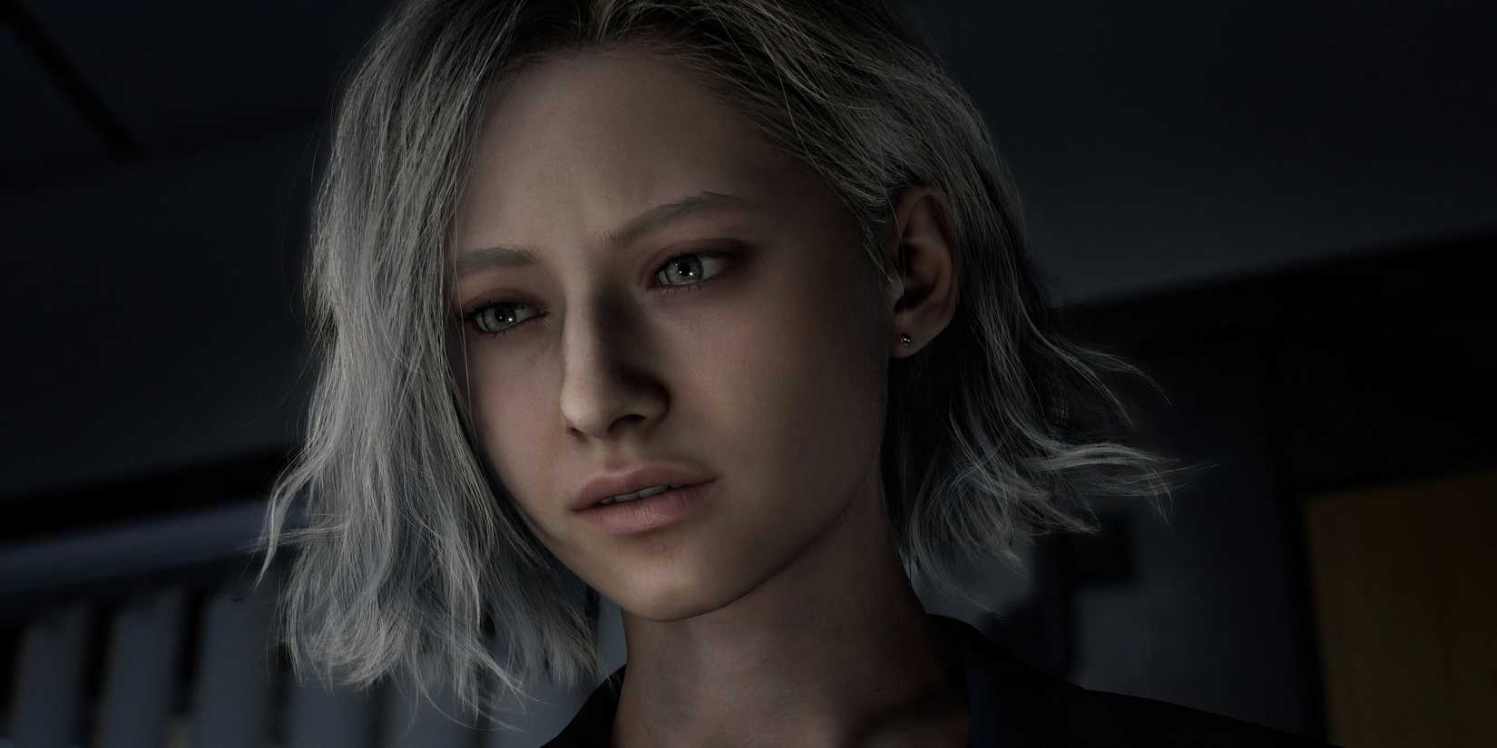 A close-up of Resident Evil's newest protagonist, Grace Ashcroft