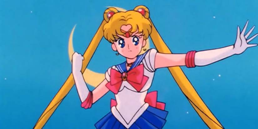 In the original Sailor Moon anime, Sailor Moon looks serious.