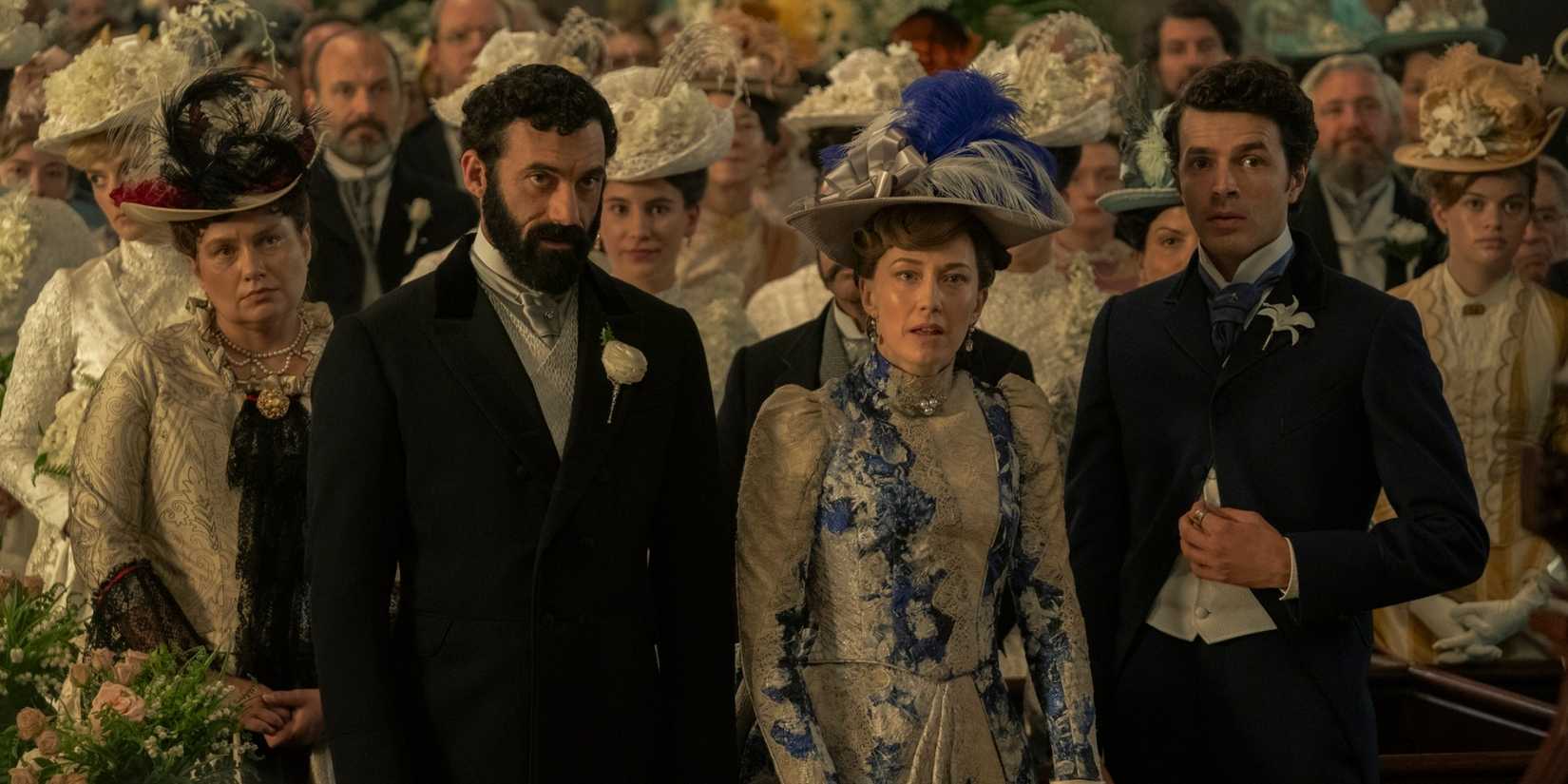 George Russell, Bertha Russell and Larry Russell in The Gilded Age Season 3