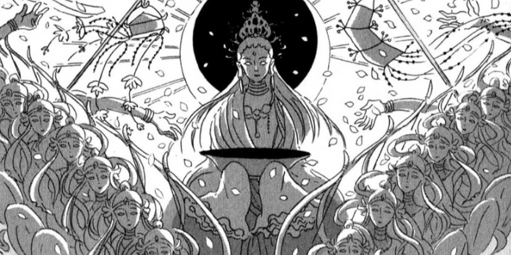 The Lunarians attack in the Land of the Lustrous manga.