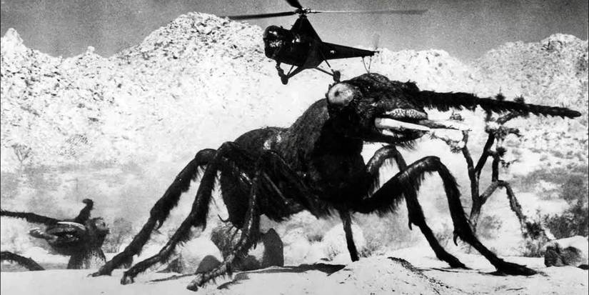 Giant irradiated ants engaged in battle from the movie Them! (1954)