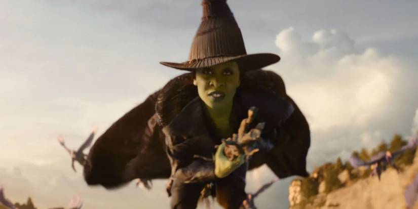 Elphaba flying on a broom