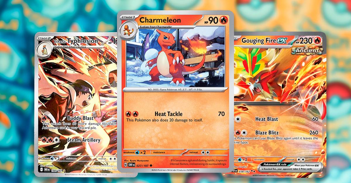 pokemon card fire TCG: Paradox Destinies Tin Basic Energy. Fire Energy Cards List |