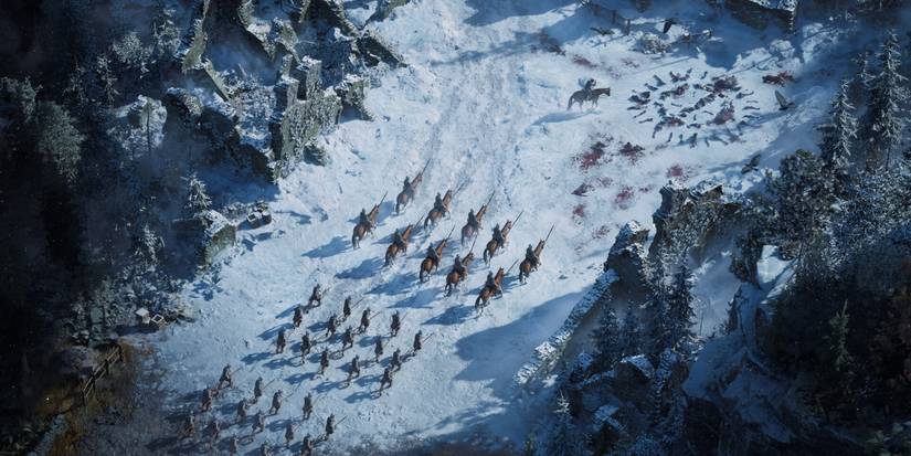 A snowy scene in Game of Thrones War For Westeros Gameplay