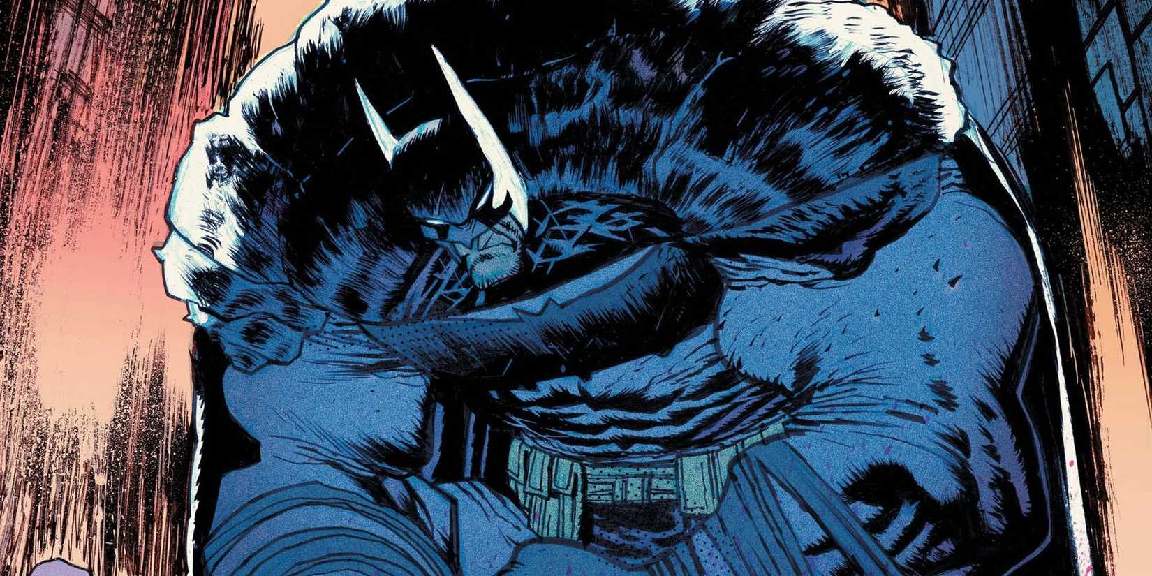 Batman glowers over his opponents