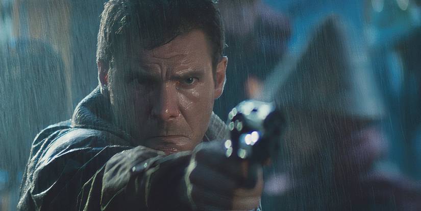 Deckard hunts down one of the replicants in Blade Runner.