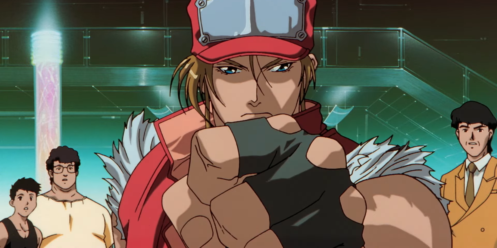 Terry Bogard is preparing his fist in fatal fury the film