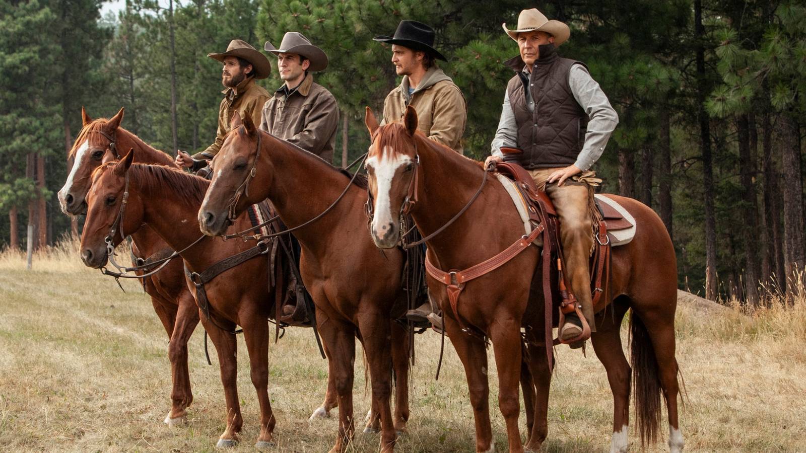 Lee Dutton, Jamie Dutton, Kayce Dutton, and John Dutton from Yellowstone