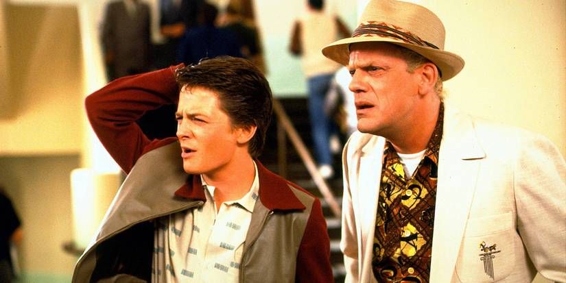 Marty and Doc are watching George McFly in 1955 in Back to the Future