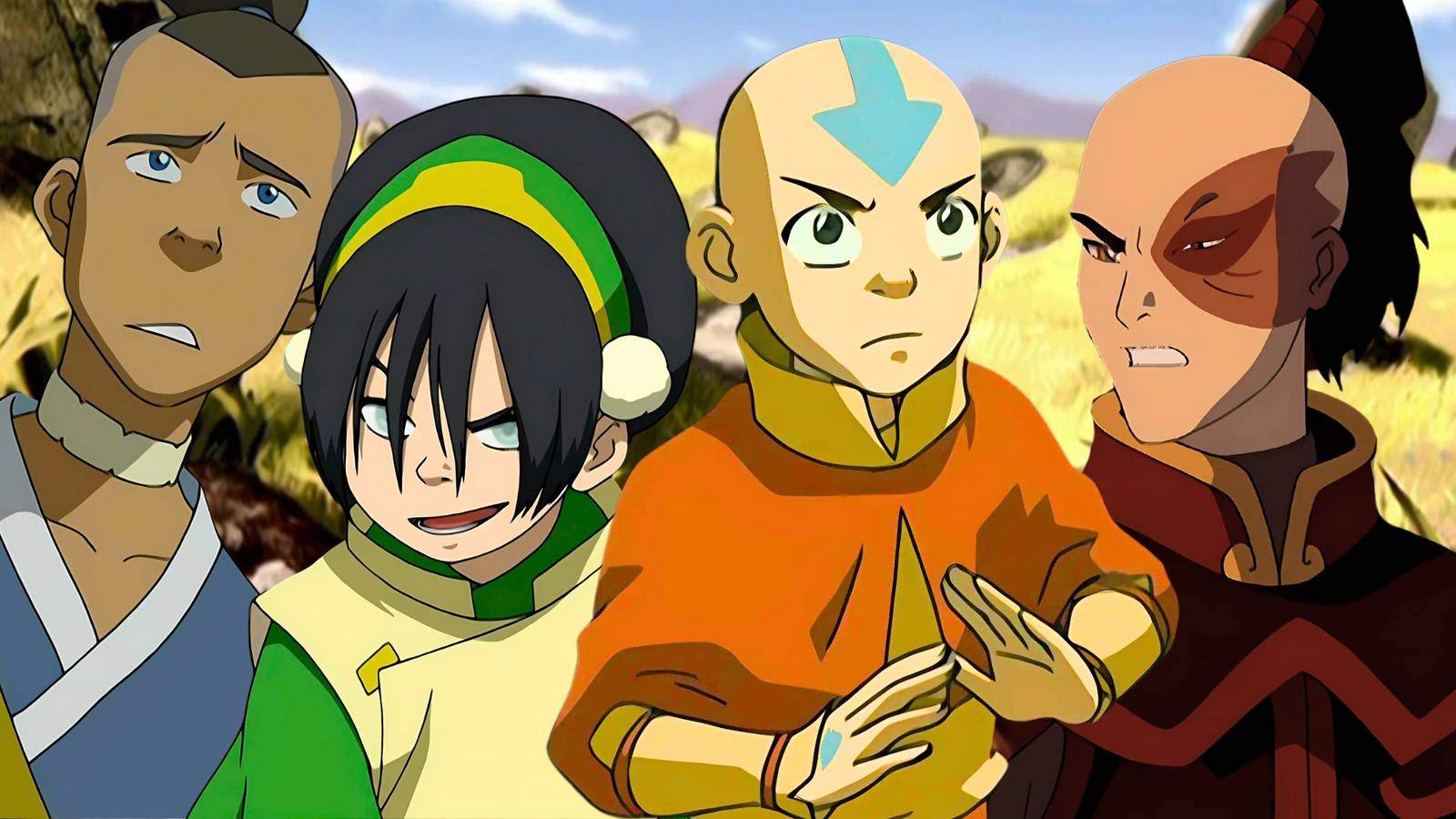 Nickelodeon Avatar: The Last Airbender Group Shot Men's T-Shirt - Official Short Sleeve Tee For Fans (Printed In USA)