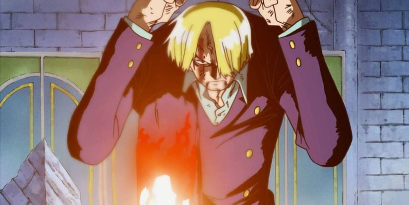 Sanji prepares to use Diable Jambe against Jabra during One Piece's Enies Lobby arc.