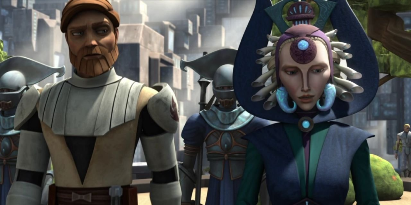 Obi-Wan and Satine Kryze in The Clone Wars