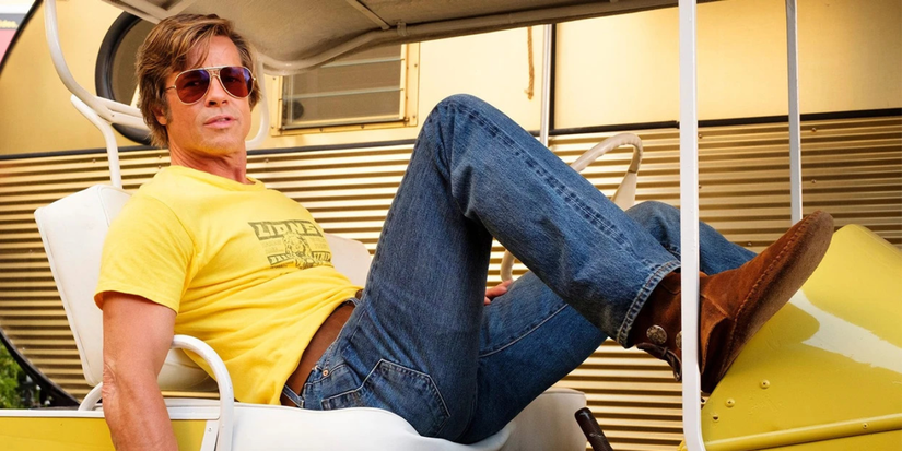 Cliff Booth waits for Rick to finish filming in Once Upon a Time in Hollywood.