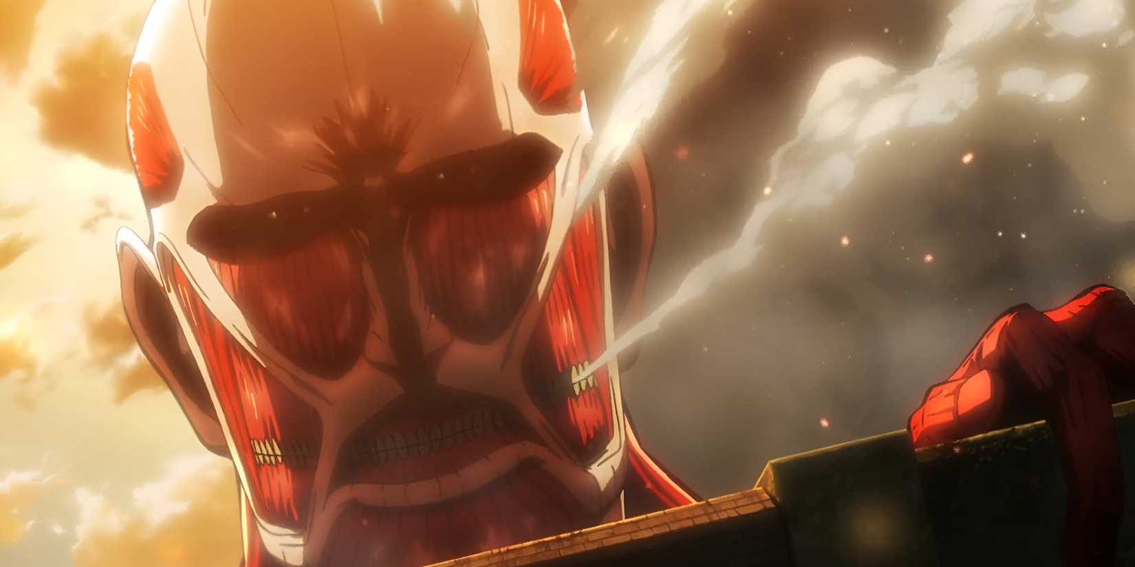 Titan Kolosal bersiap untuk menendang tembok di Attack on Titan