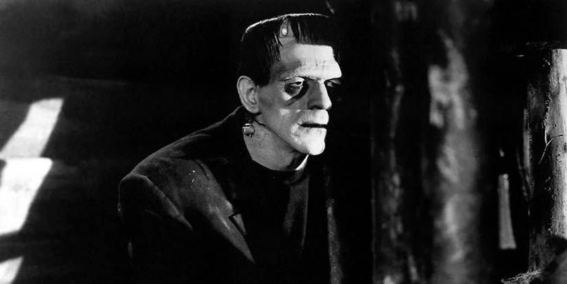 Frankenstein's Monster from the 1931 movie is portrayed by Boris Karloff.