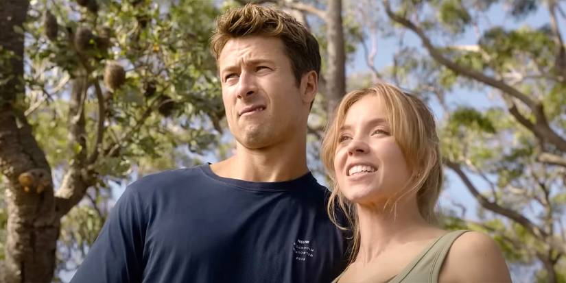 Glen Powell and Sydney Sweeney in Anyone But You.