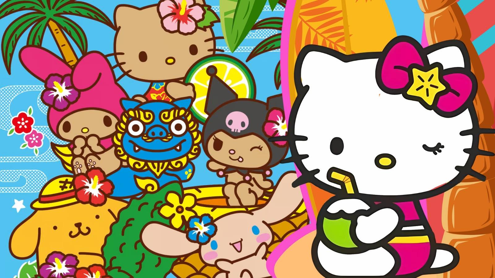 Offical Hello Hello Kitty & Top Sanrio Characters Go Tan for Official Tropical Design ...