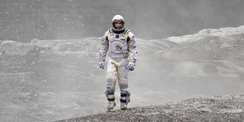 Coop, payed by Matthew McConhey, explores Mann's planet in Interstellar.