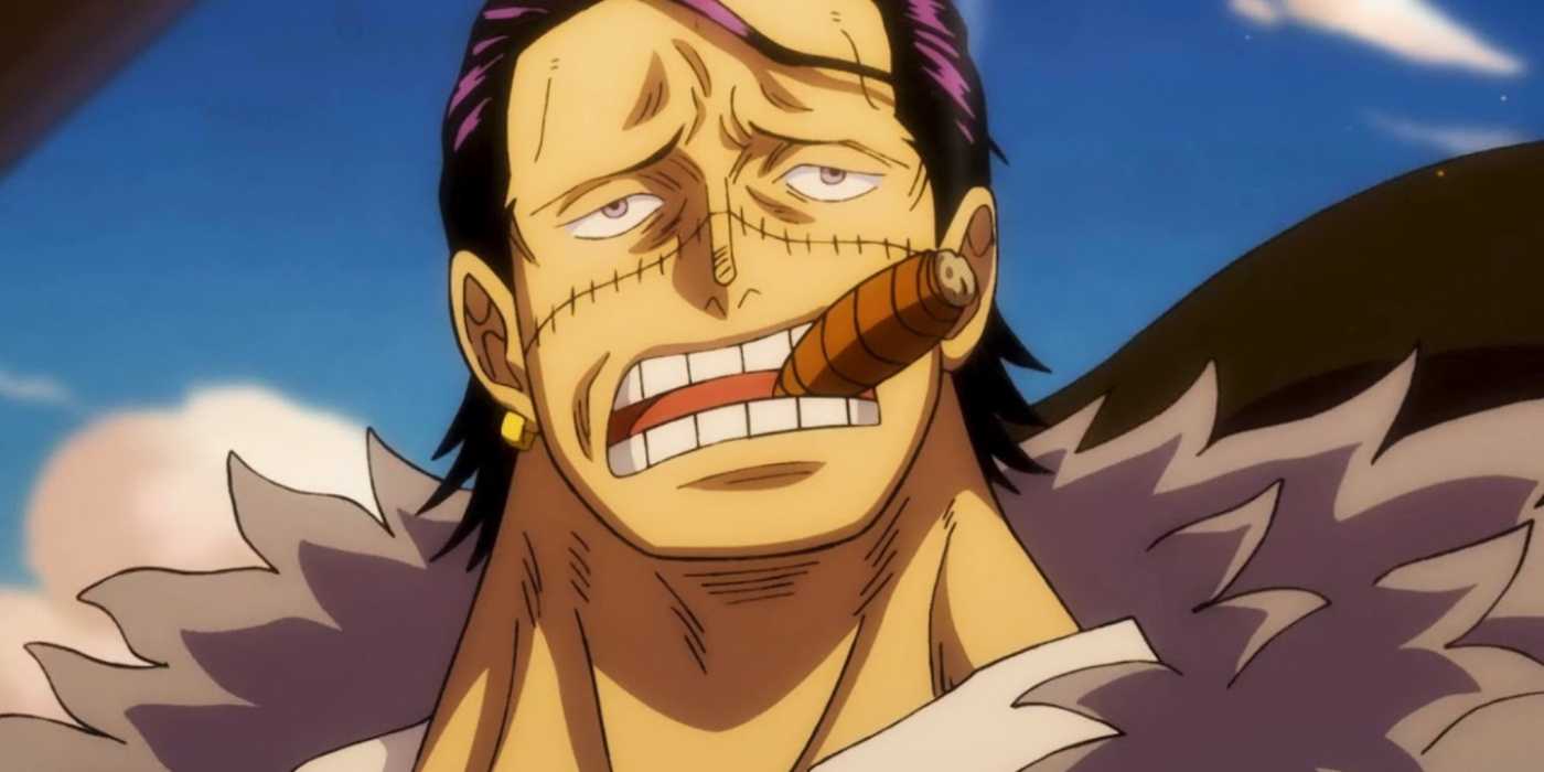 Crocodile smokes a cigar while destroying several Marine battleships that were sent to capture Buggy the Clown after the Seven Warlords were abolished in One Piece.