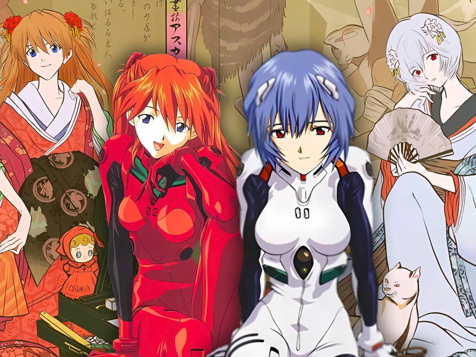 New Official Evangelion Project Recreates Rei, Asuka & Mari as Edo 