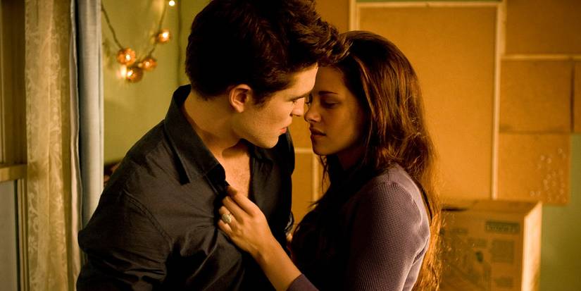 Edward and Bella embrace on their honeymoon
