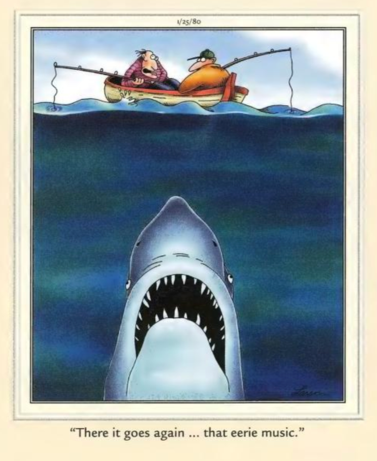 10 Funniest Far Side Comics featuring Sharks, Ranked