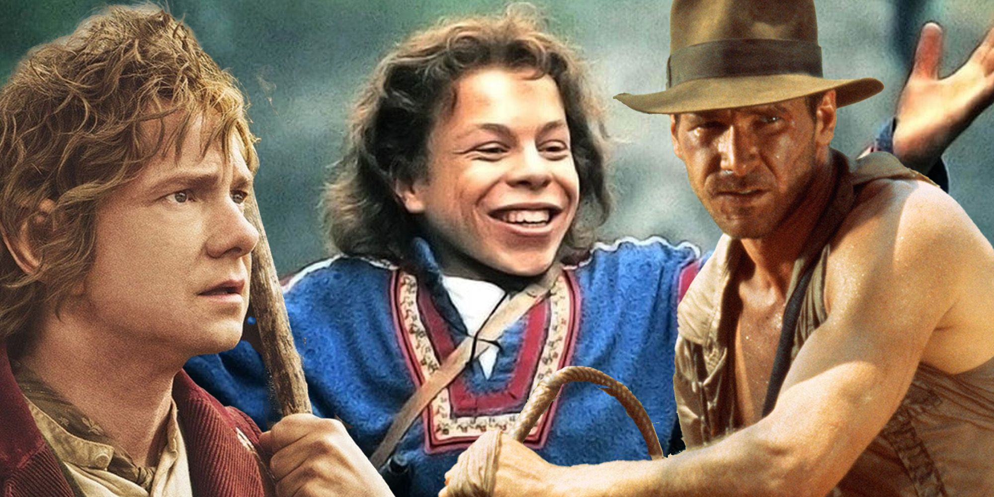 The Hobbit, Willow and Indiana Jones and the Temple of Doom collage