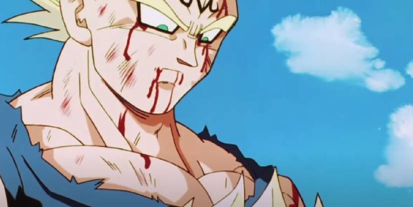 Majin Vegeta hugs Trunks for the first time as Goten watches - Dragon Ball Z