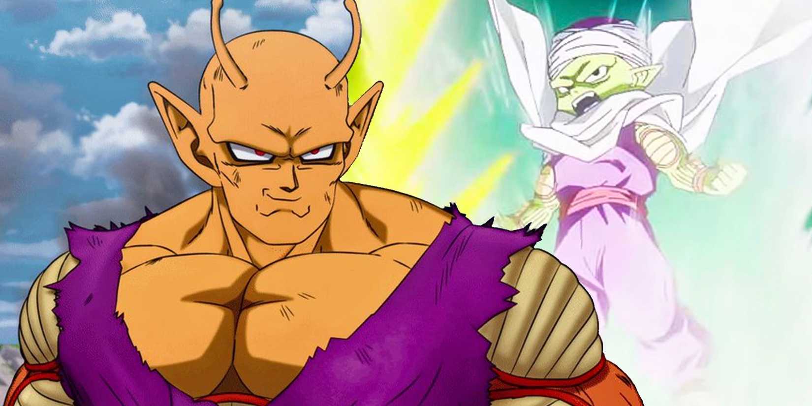 Orange Piccolo in Dragon Ball Super: Super Hero smiles at Mini Piccolo in Daima