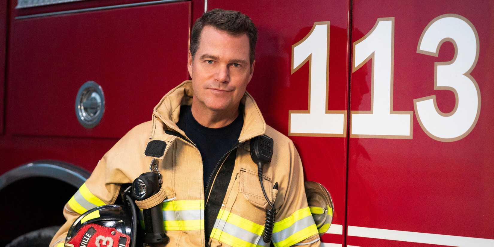 Captain Don Hart (Chris O'Donell) in firefighting gear in 9-1-1: Nashville.