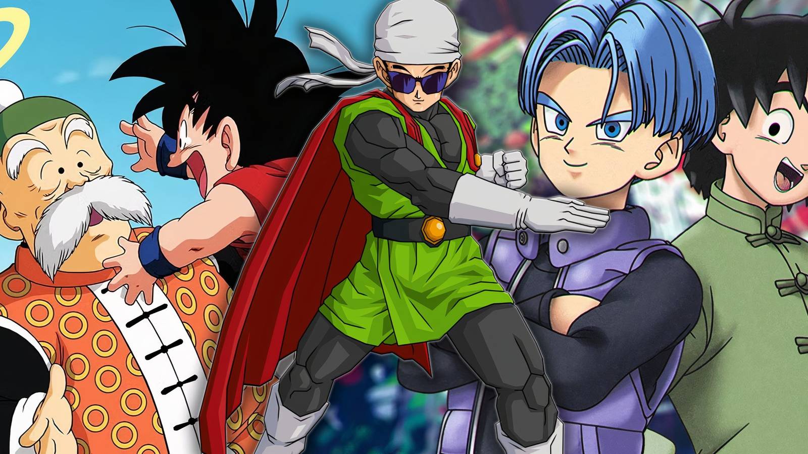 Colagem com personagens de Dragon Ball
