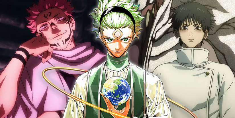 Collage with Ryomen Sukuna and Yuta Okkotsu from Jujutsu Kaisen and Maru from JJK Modulo