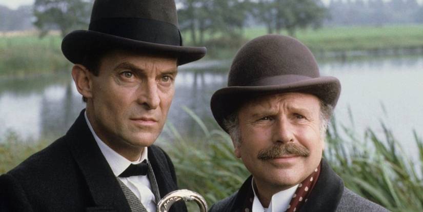 Jeremy Brett and David Burke like Sherlock and Watson in Sherlock Holmes (1984)