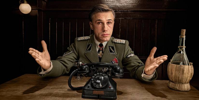 Hans Landa questions a suspect at Inglourious Basterds.