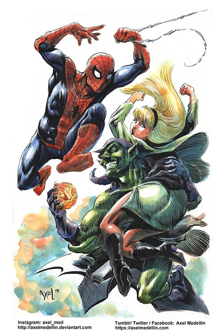 Spider-man in the style of Frank Frazetta