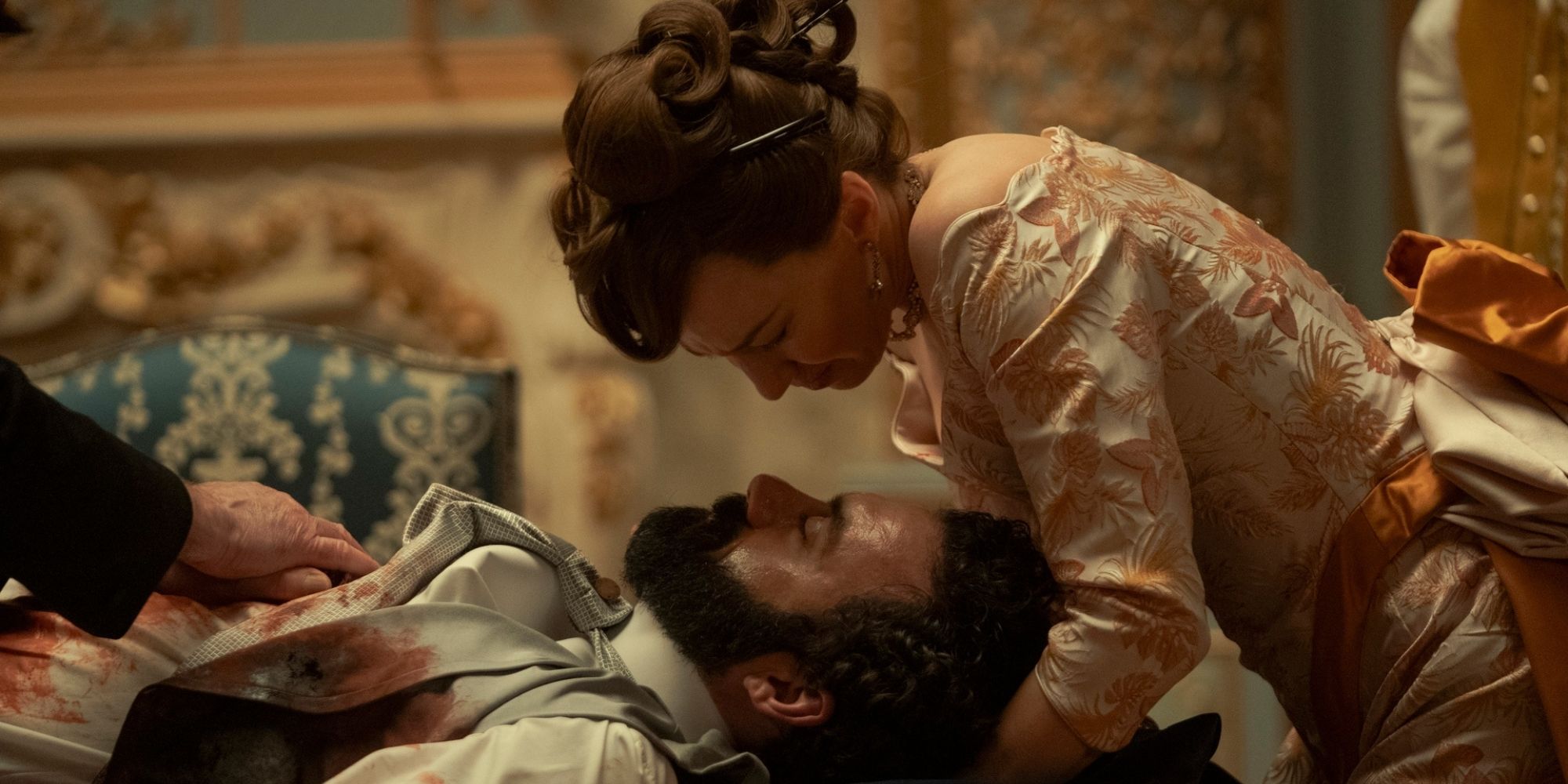 Morgan Spector and Carrie Coon in The Gilded Age Season 3 Finale