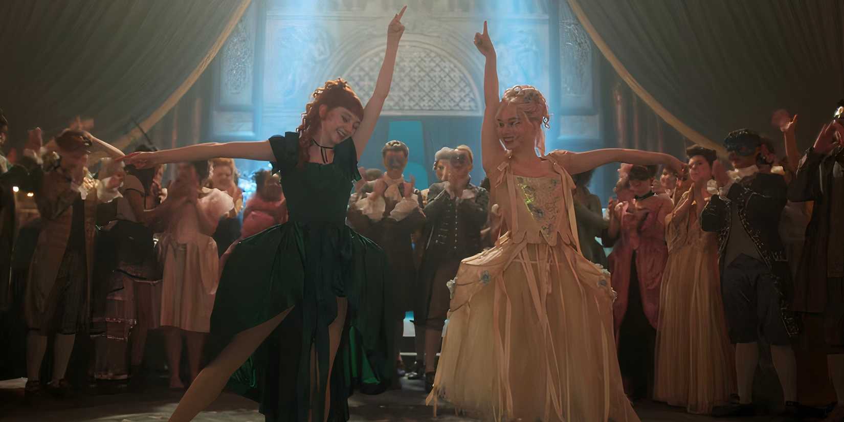 Agnes and Enid finish their dance number and pose together