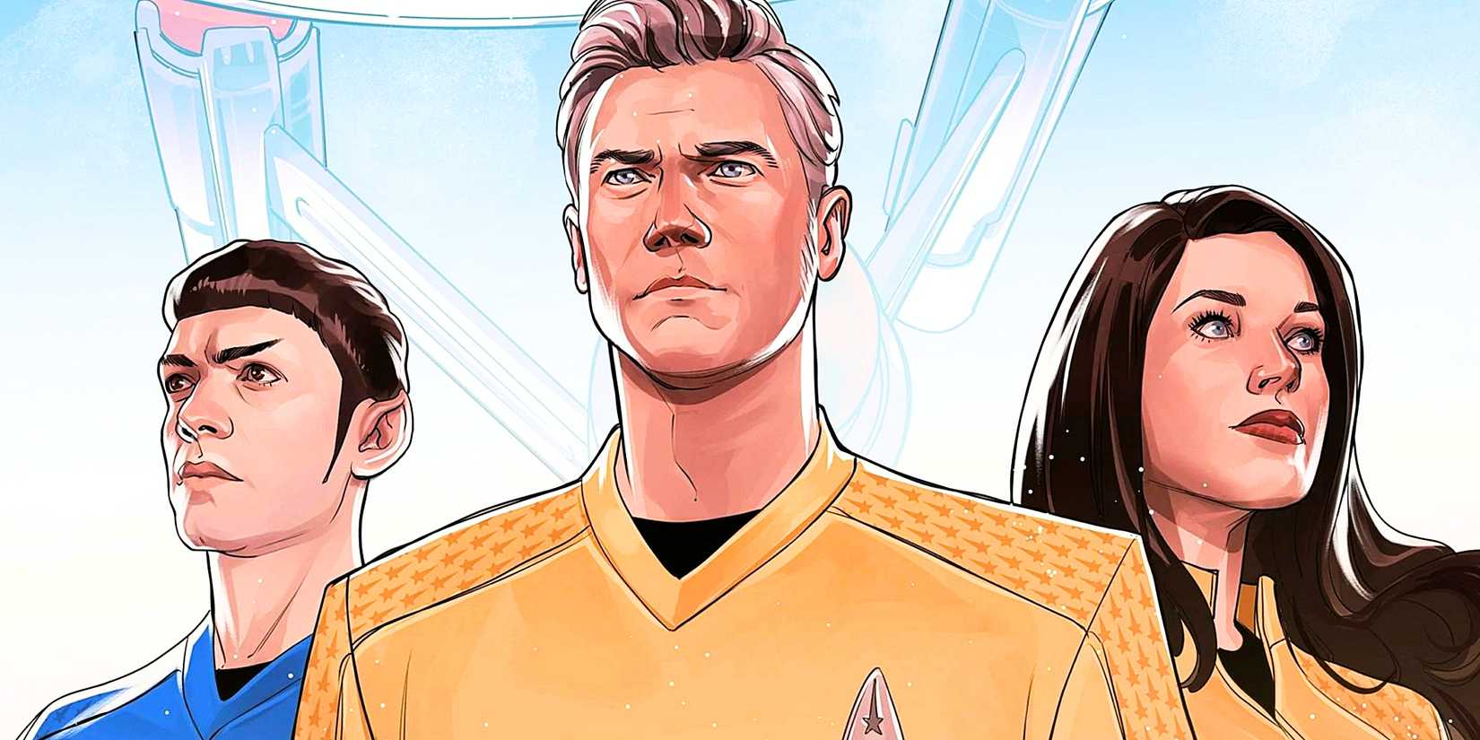 Spock Captain Pike Una Chin Riley from Star Trek Strange new worlds comics