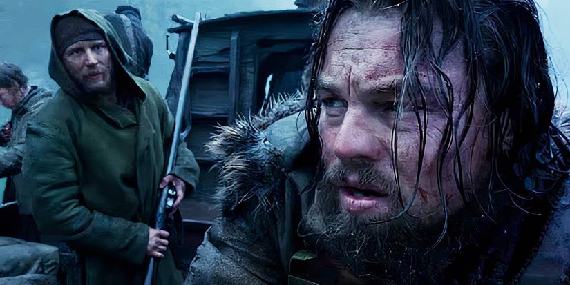 Glass dan Fitzgerald terlibat percakapan menegangkan di The Revenant.